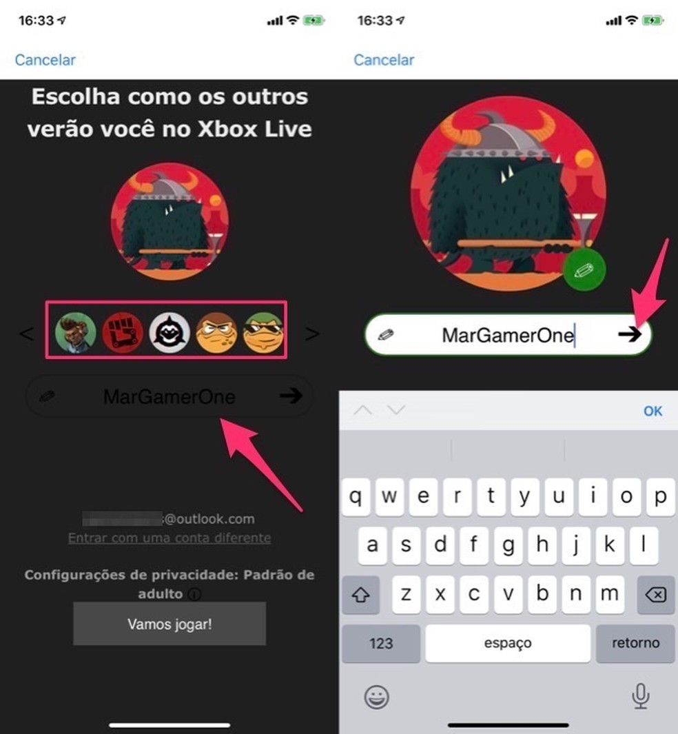 a conta do xbox live