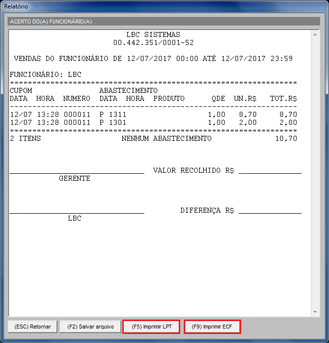 acerto de funcionario
