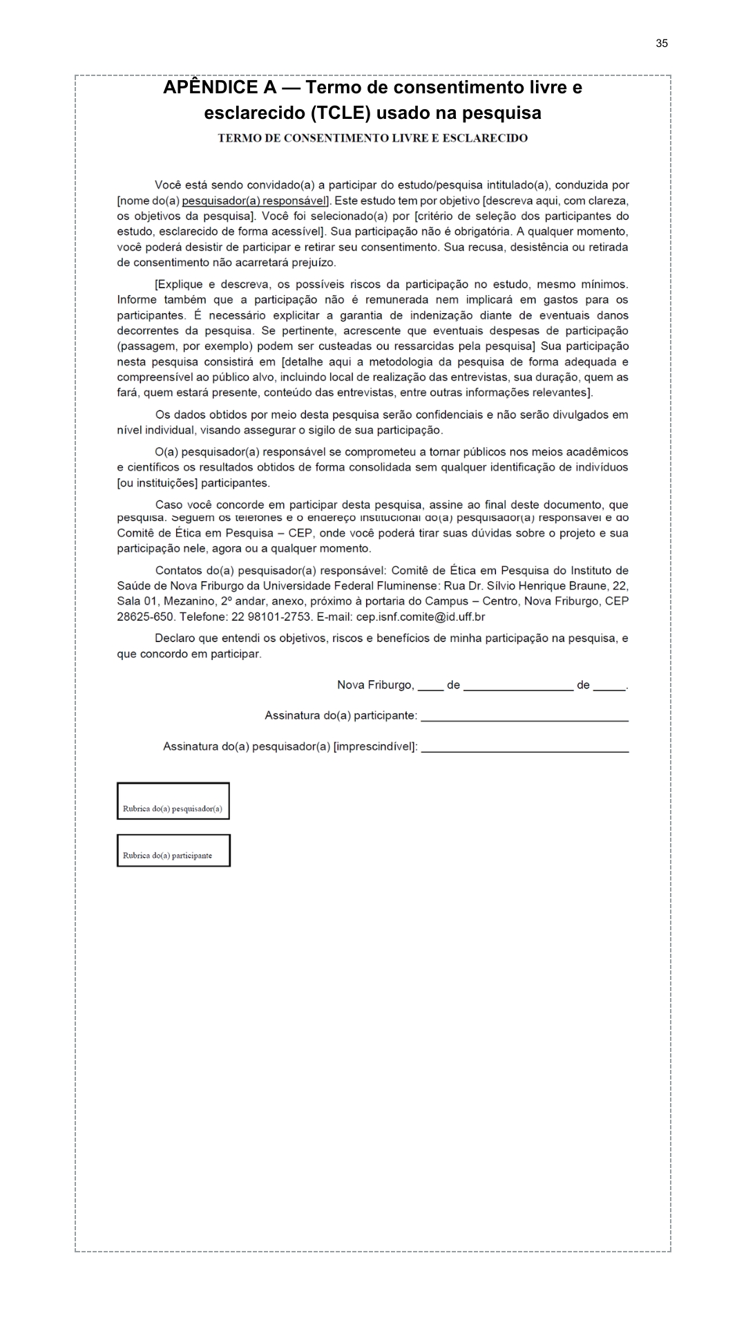 Exemplos práticos de apêndices para diferentes áreas do conhecimento