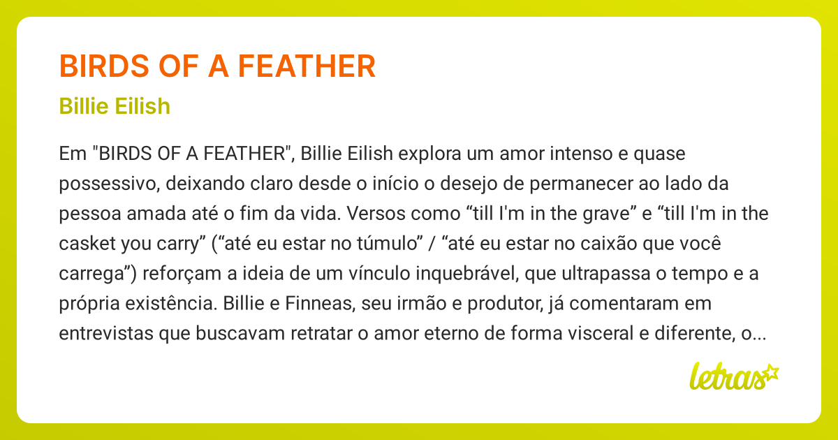 birds of a feather tradução