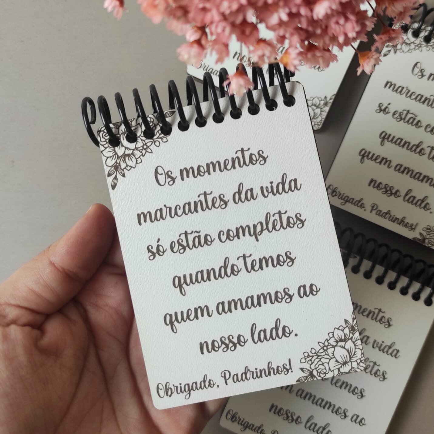 caderneta personalizada com capa de bambu para brindes