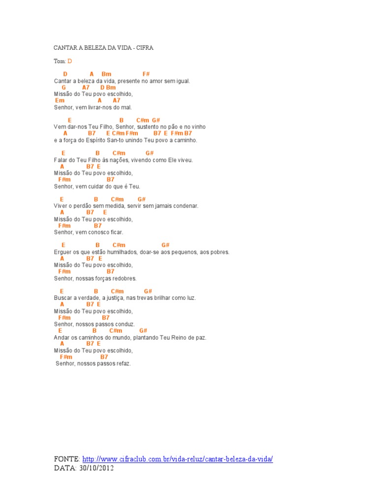 Cantar a Beleza da Vida: diferentes versões e interpretações