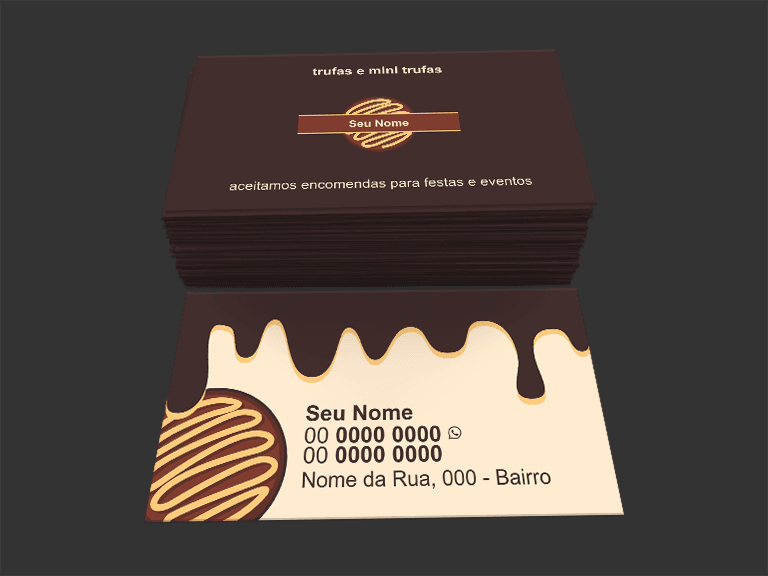 ideias criativas cartão de visita trufas