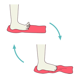 como fazer exercicio puxar ponta do pe com toalha