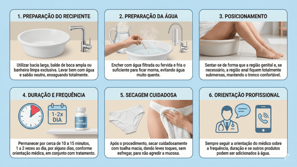 como se faz banho de assento