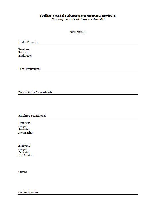 exemplos de currículo para inspirar