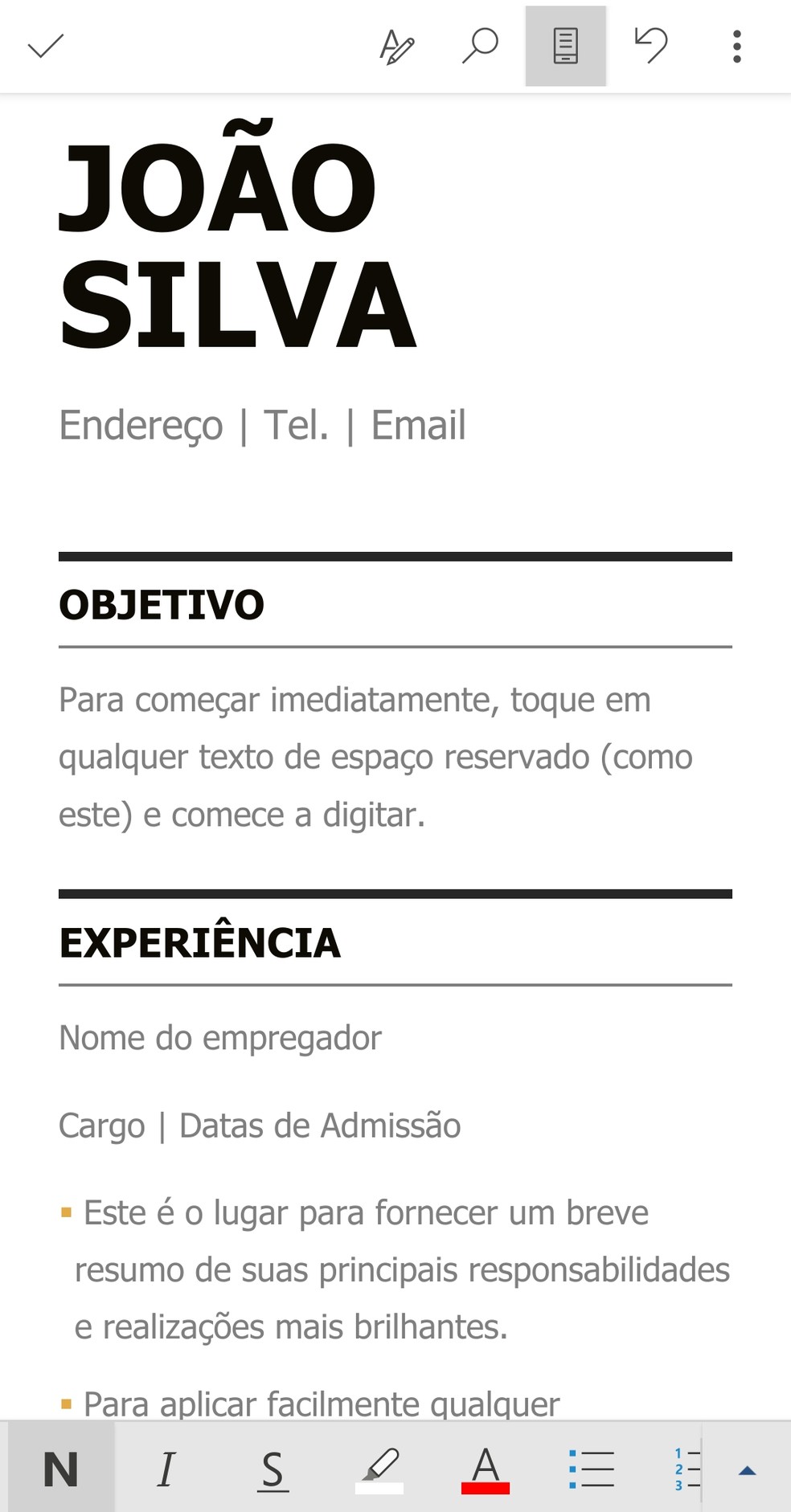 canva vs google docs para currículo celular