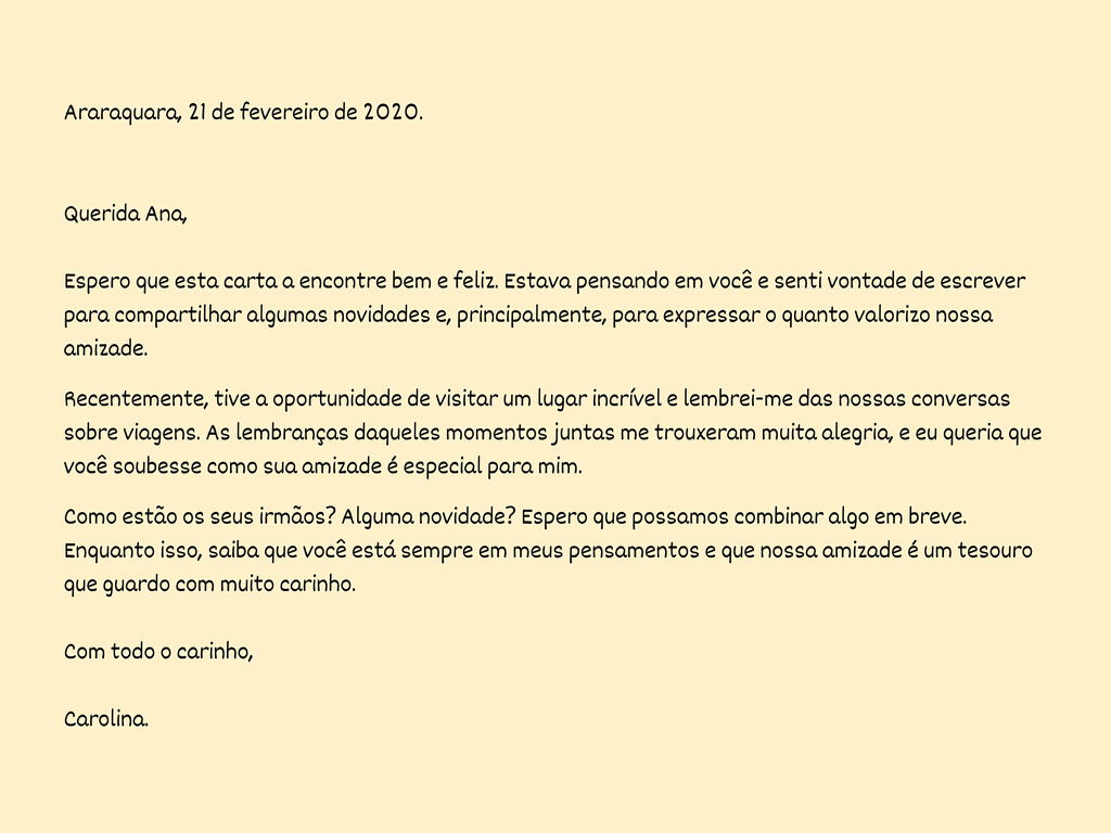 exemplos de cartas para todas as ocasioes