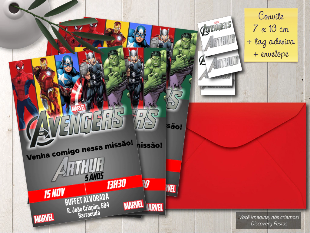convites dos vingadores