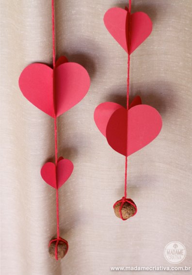 coração de papel para decoração