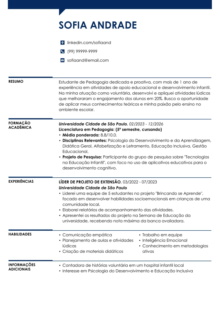 curriculo de estagio