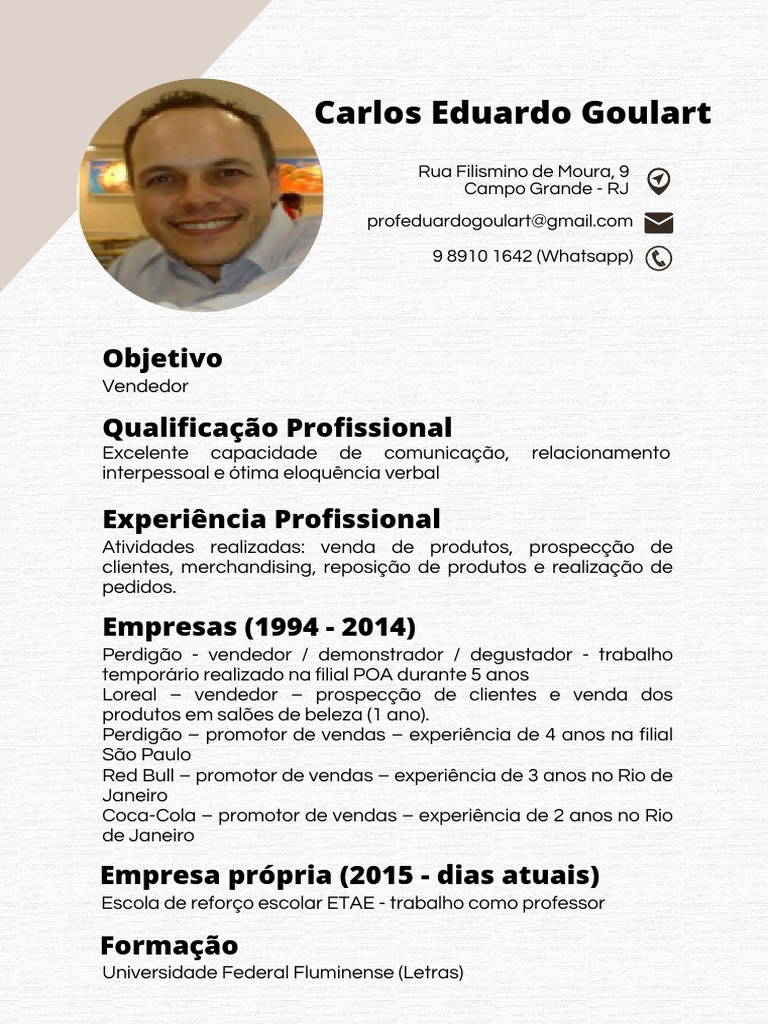 5 ideias de títulos:
1. Currículo de Vendedor de Sucesso: Destaque suas Conquistas
2. Habilidades Essenciais para um Currículo de Vendas Imbatível
3. Como Transformar sua Experiência em Resultados no Currículo
4. Modelos e Ferramentas para Criar seu Currículo de Vendedor
5. O Poder dos Números: Quantificando suas Conquistas em Vendas