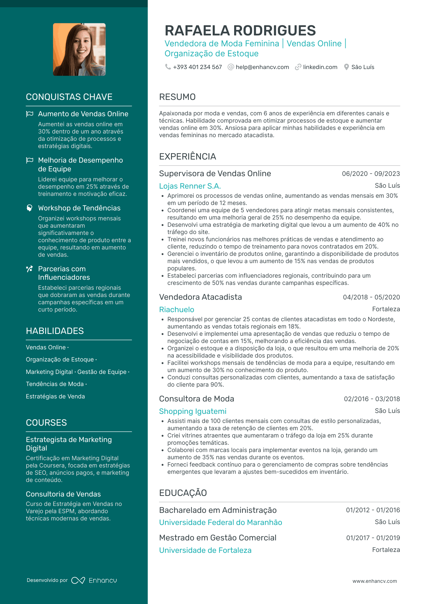 curriculo de vendedor