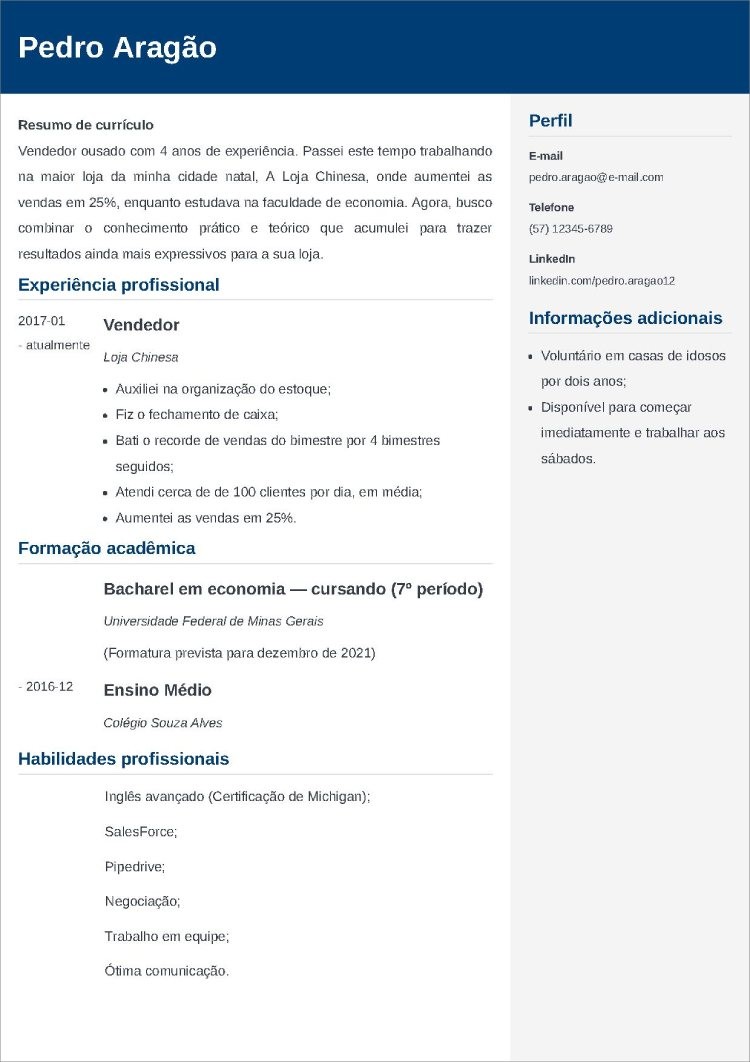 5 ideias de títulos:
1. Currículo de Vendedor de Sucesso: Destaque suas Conquistas
2. Habilidades Essenciais para um Currículo de Vendas Imbatível
3. Como Transformar sua Experiência em Resultados no Currículo
4. Modelos e Ferramentas para Criar seu Currículo de Vendedor
5. O Poder dos Números: Quantificando suas Conquistas em Vendas