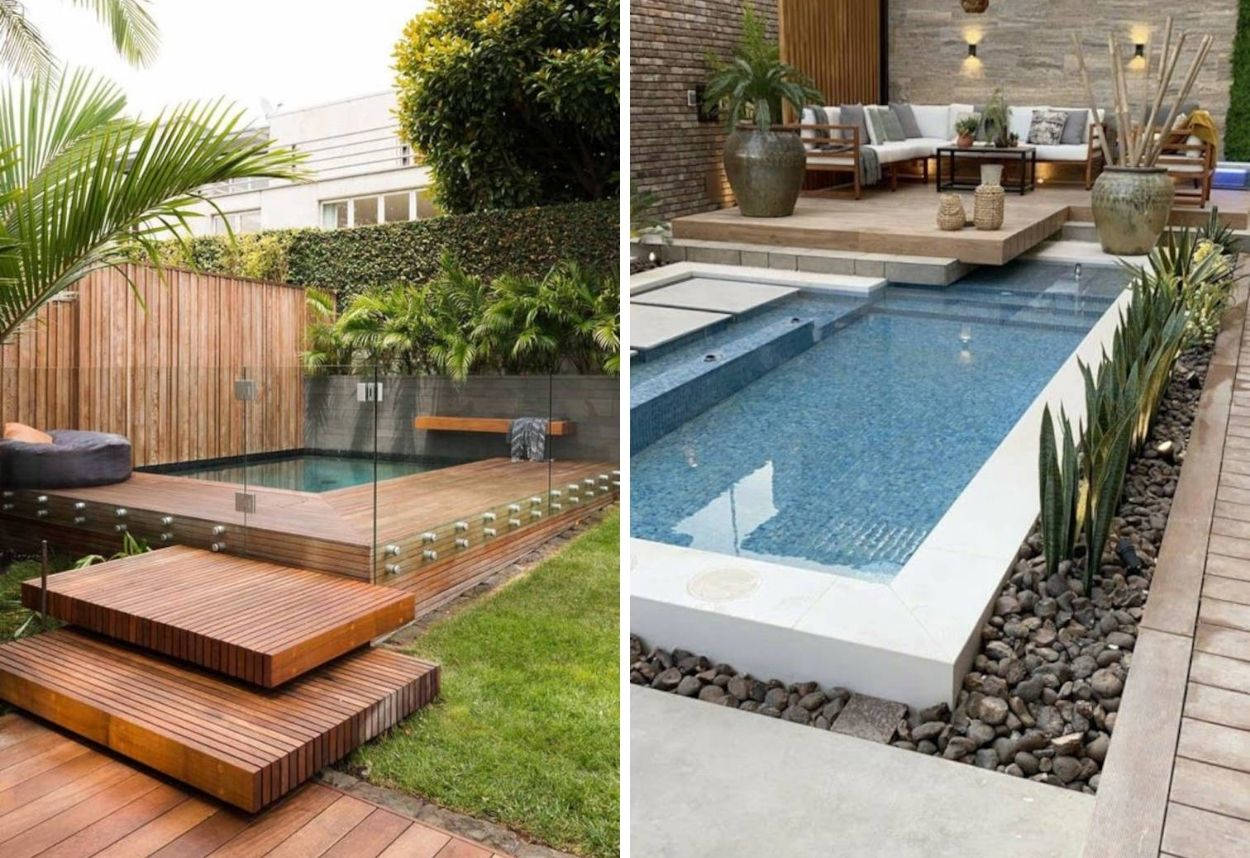 ideias de deck para piscina pequena