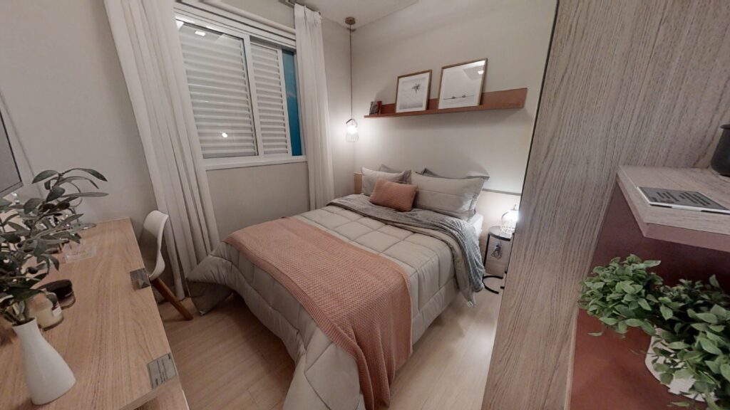 Decoração de quarto minimalista branco