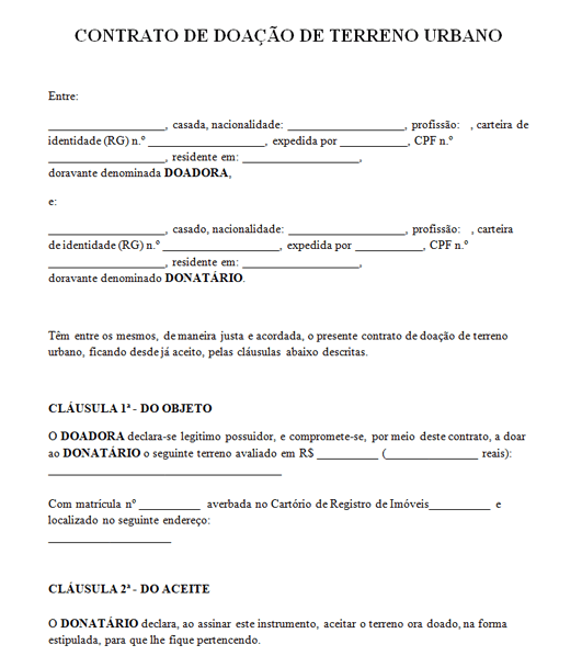 doação de terreno