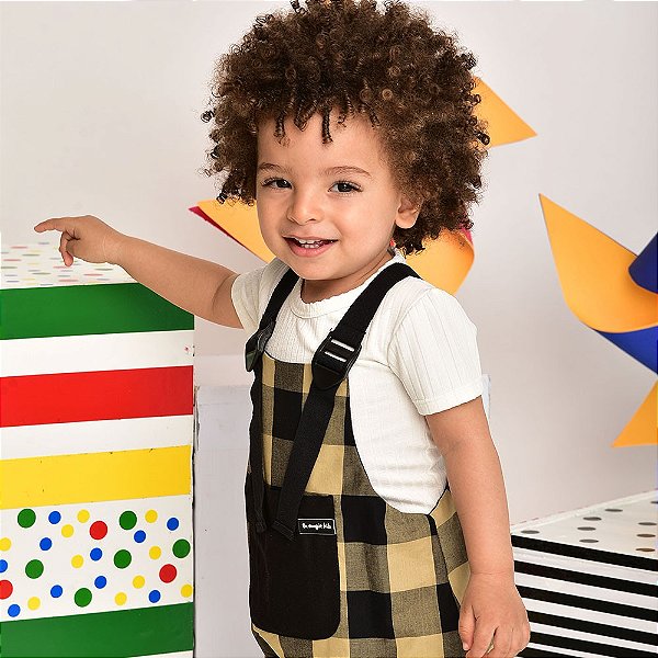 jardineira jeans vs jardineira de sarja infantil