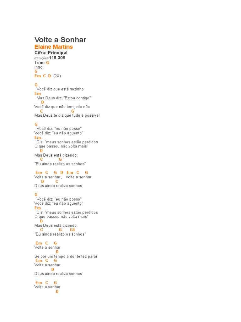 letra de elaine martins volte a sonhar
