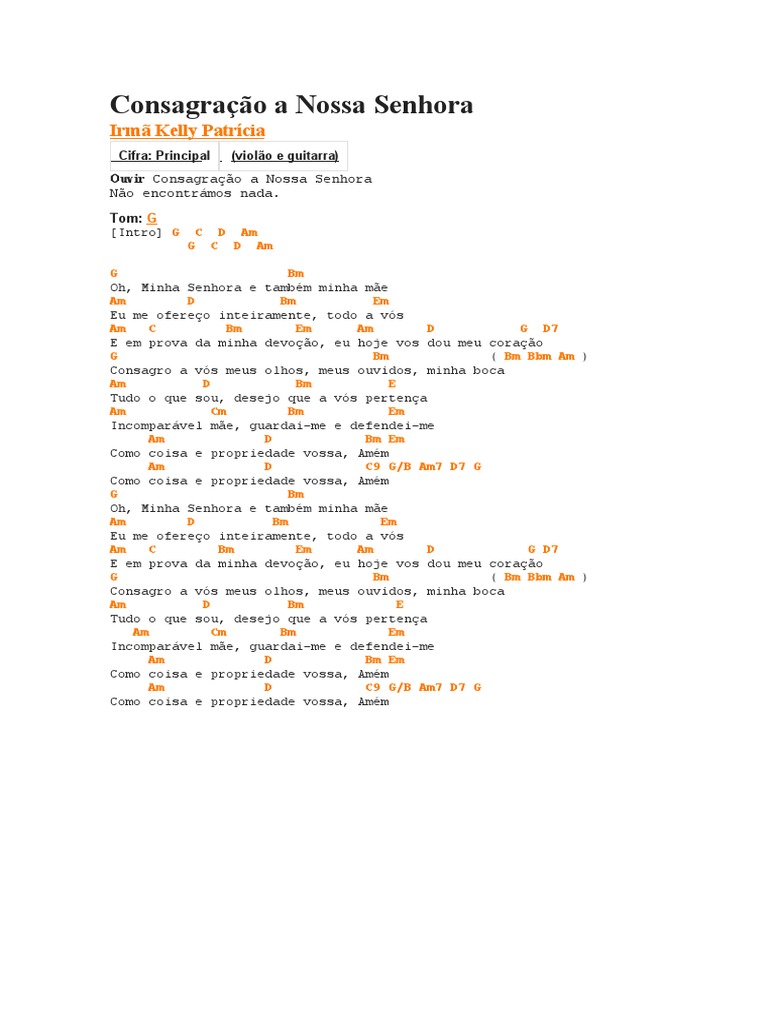 letra de ir kelly patrícia consagração a nossa senhora
