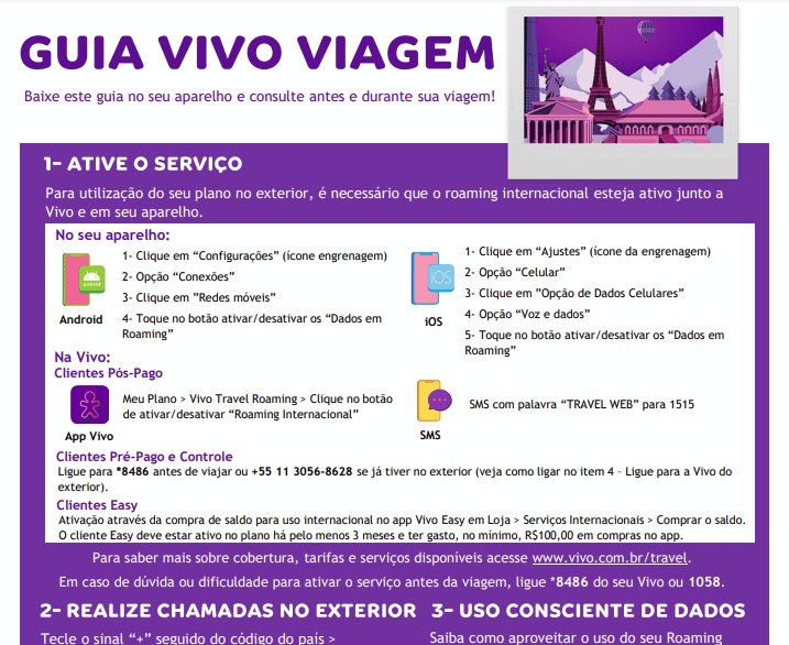 erro ao fazer ligação internacional vivo