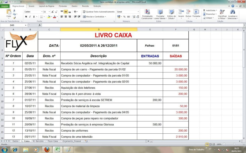livro caixa
