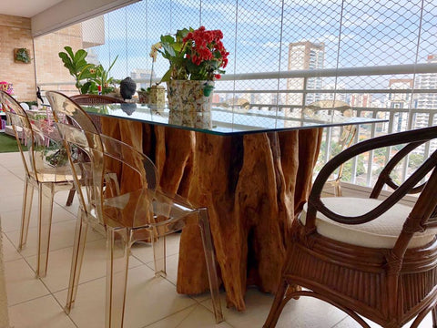 ideias de mesa de jantar de vidro temperado para sala pequena