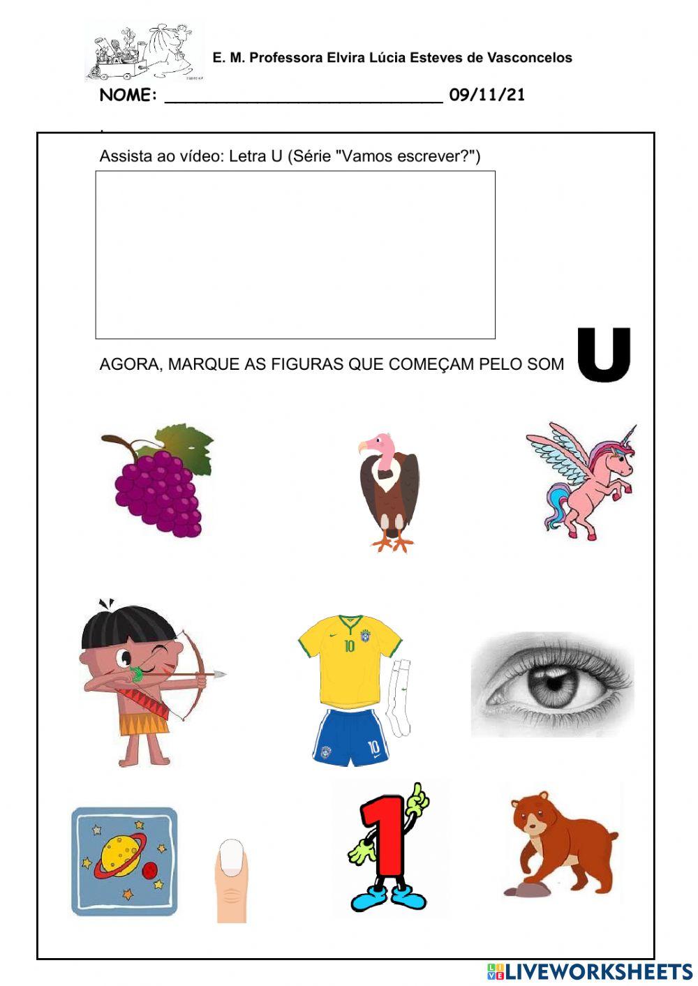 nome que começa com a letra u