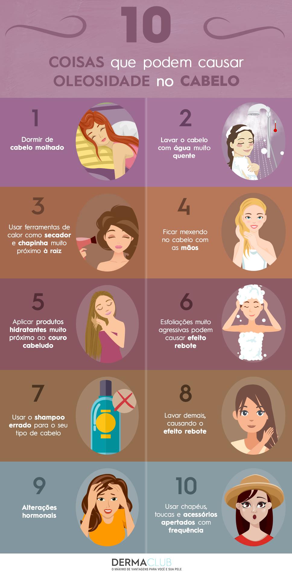 o cabelo ficar oleoso