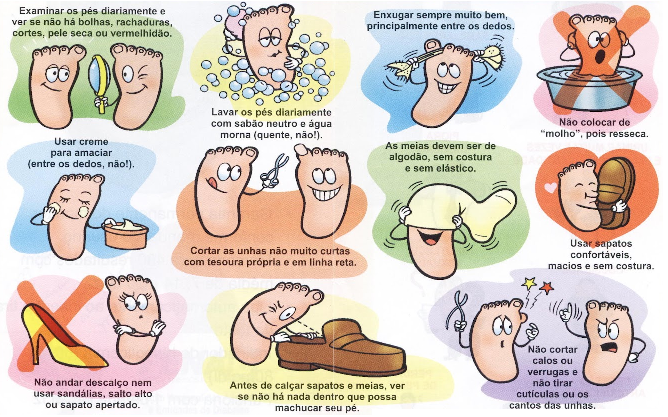 o que diabéticos não devem fazer com os pés