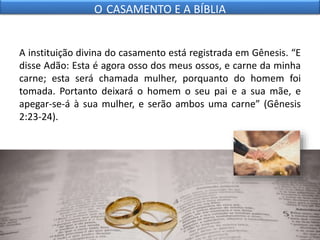 o que fala a bíblia sobre o casamento