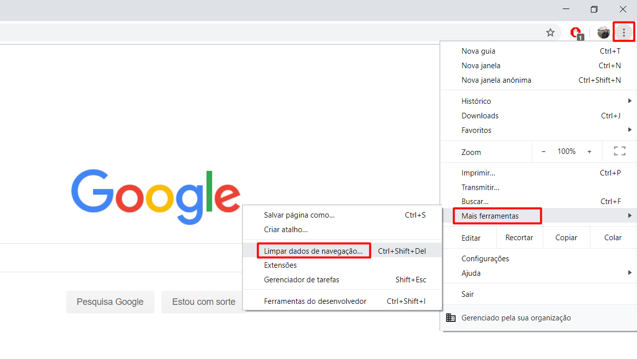 Diferenças entre Limpar Histórico