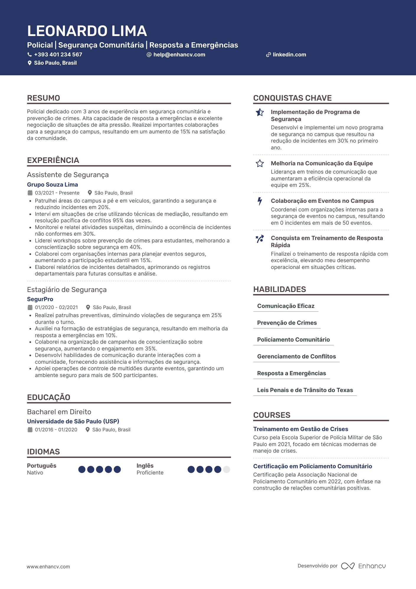 para ser uma policial