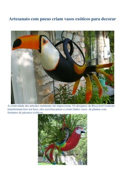Benefícios ambientais e estéticos do artesanato com pneus