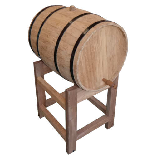 um barril de madeira