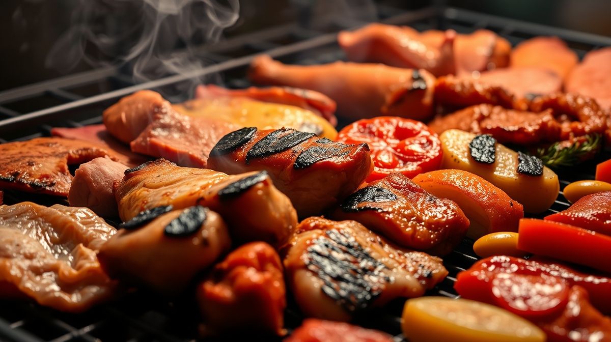 um churrasco para 70 pessoas