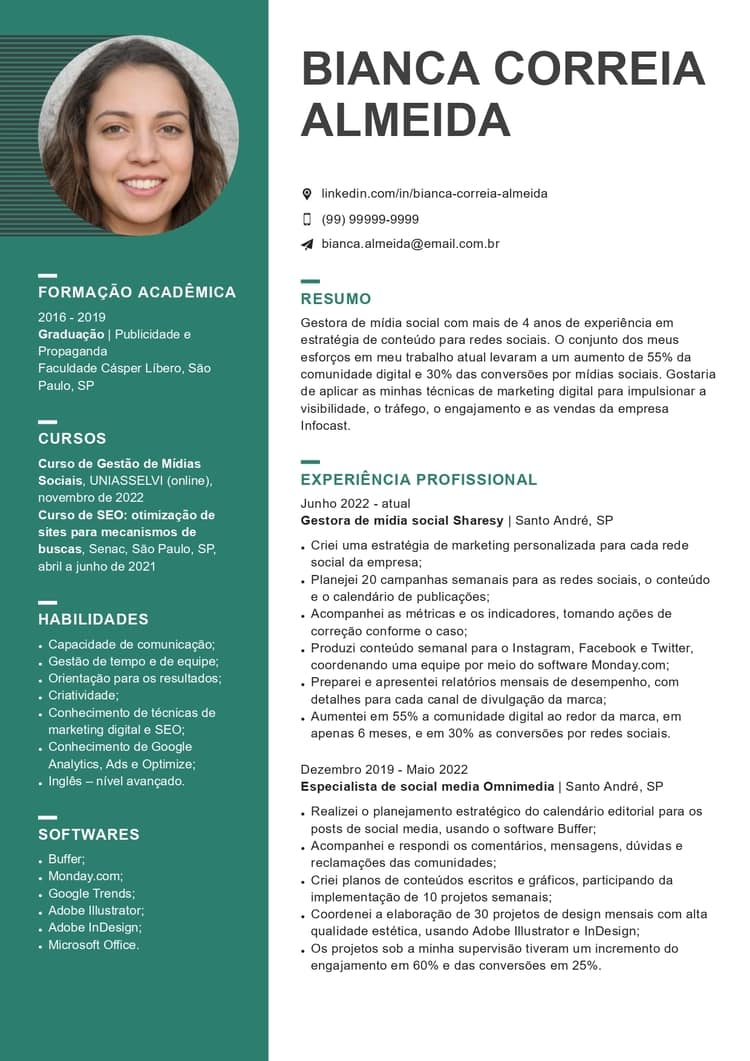 modelos de currículo criativo para inspirar