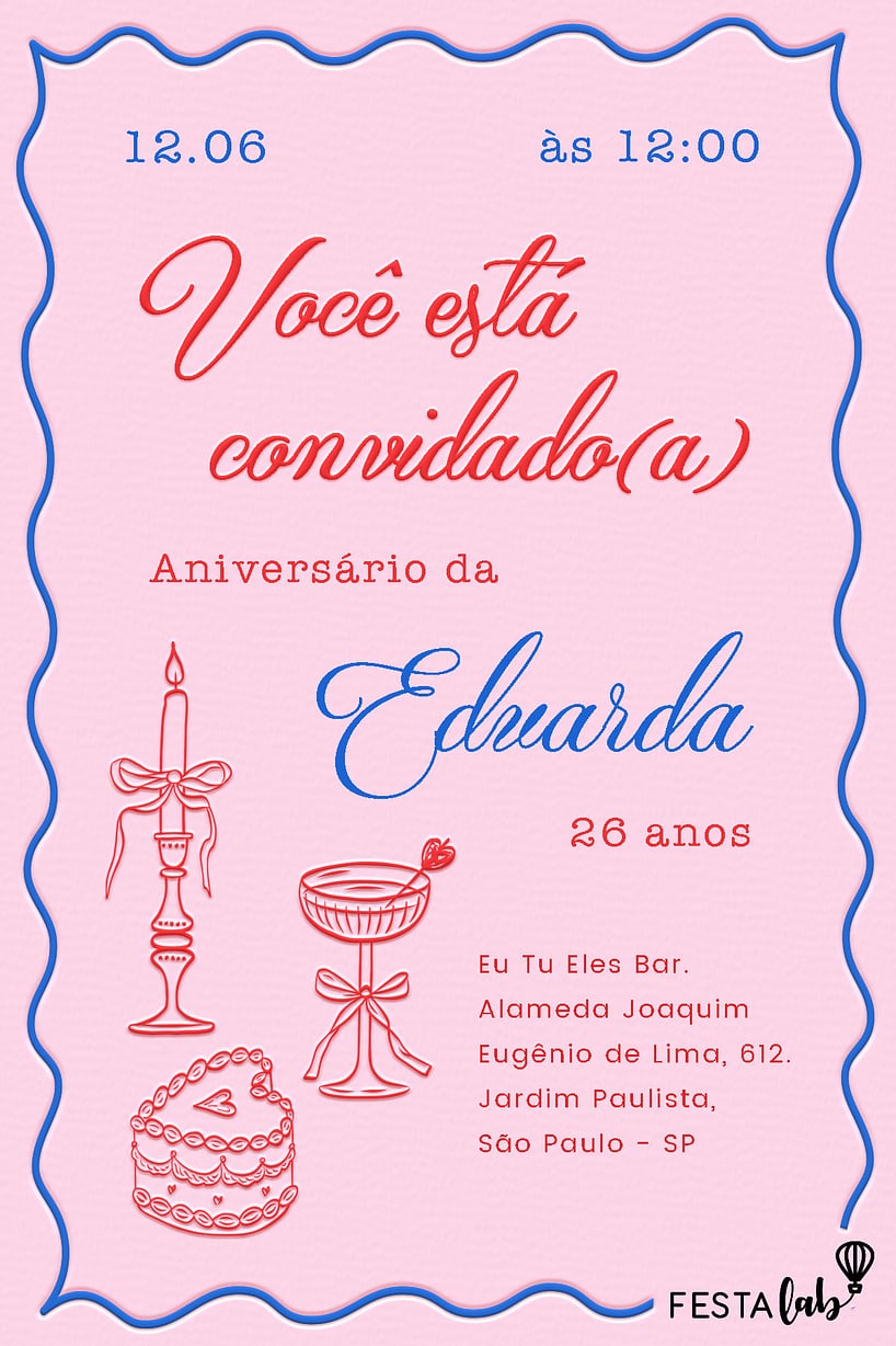 um convite de aniversário
