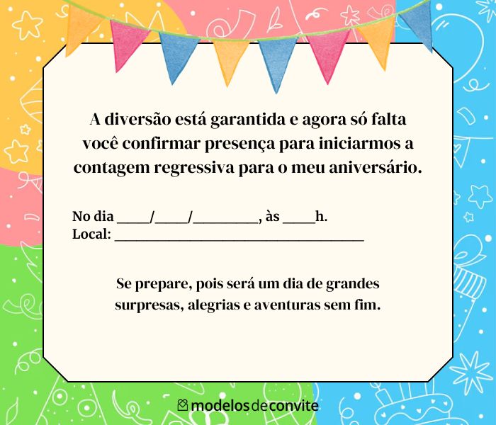 erros comuns ao escrever convite de aniversário