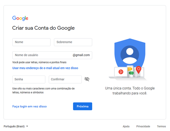 um email no google