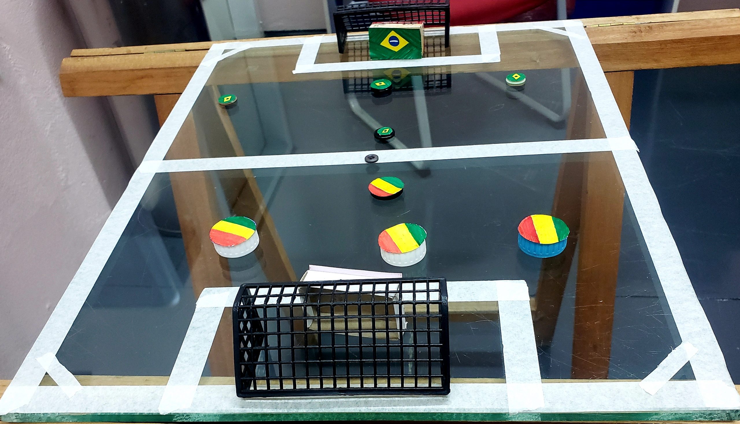 um jogo de futebol de botão