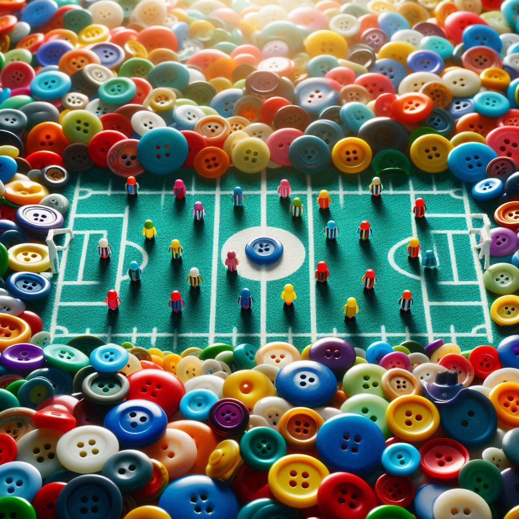 um jogo de futebol de botão