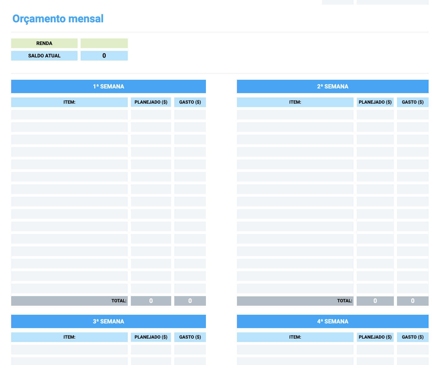 Planilhas de Orçamento de Obra Grátis: Melhores Modelos do Canva para Organizar Seus Gastos
