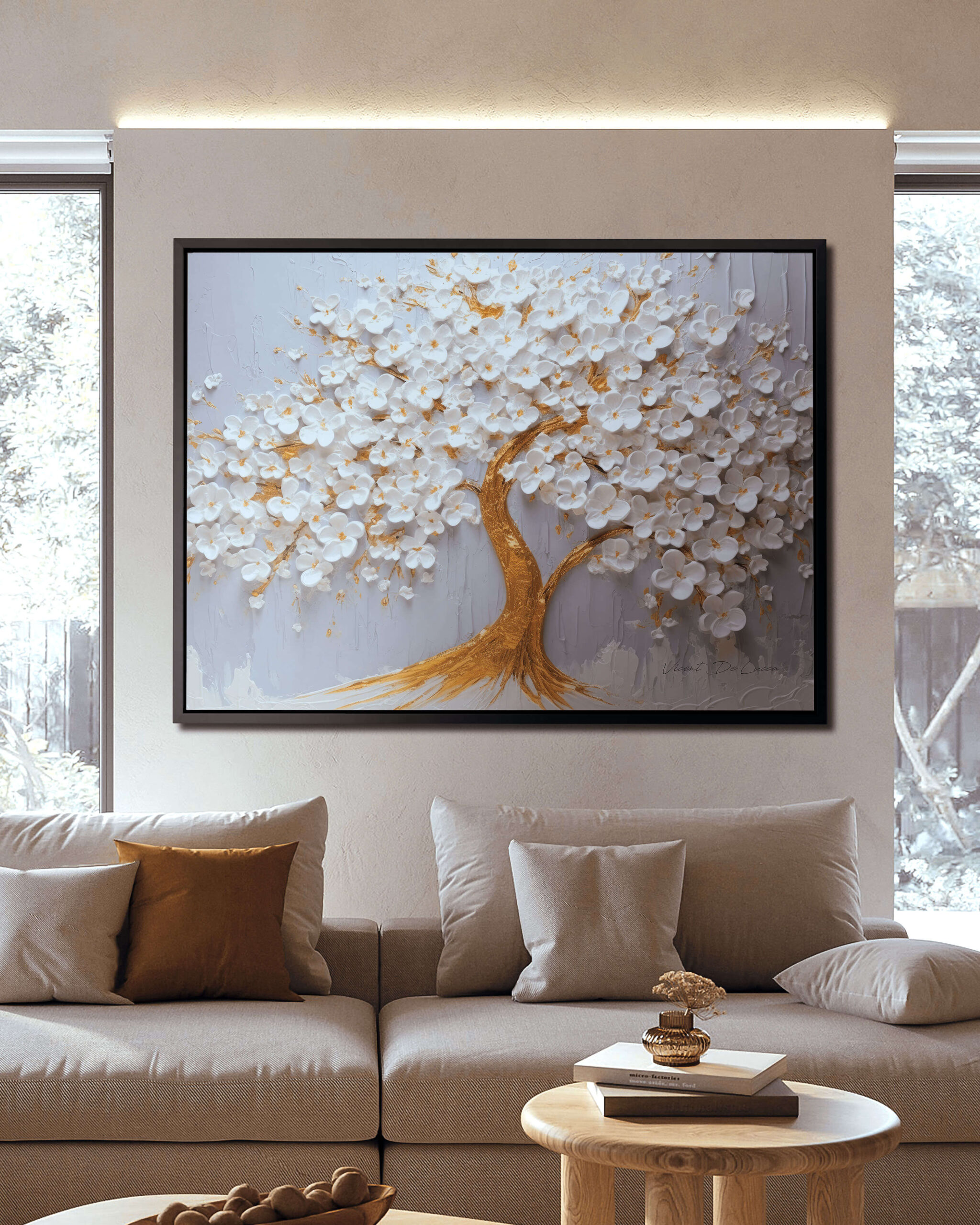 um quadro de madeira