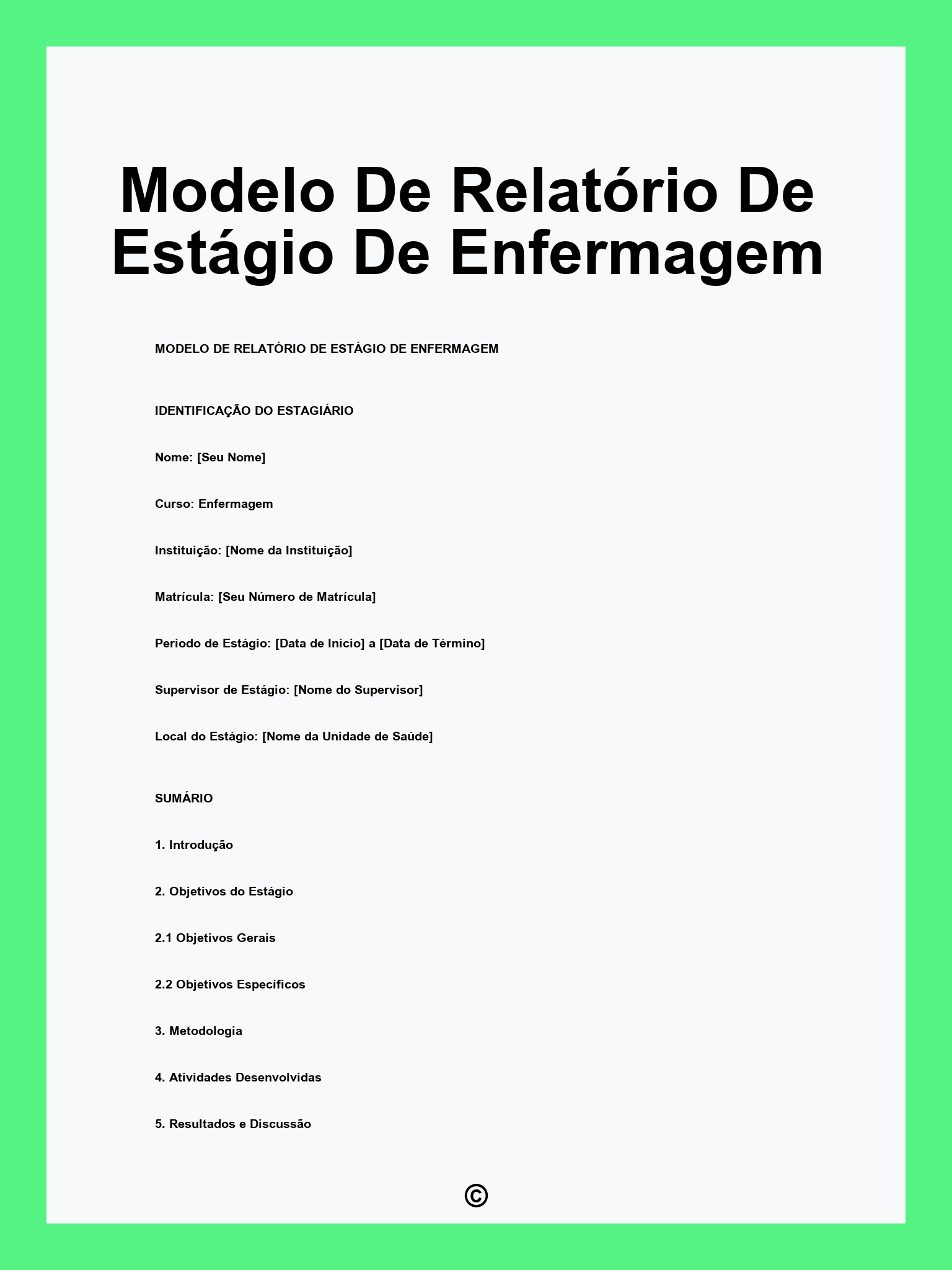 um relatorio tecnico de enfermagem