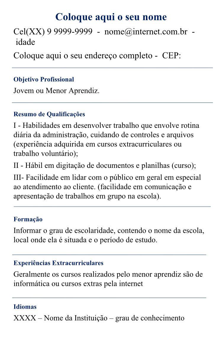 Resumo Profissional para Jovem Aprendiz: Guia Completo