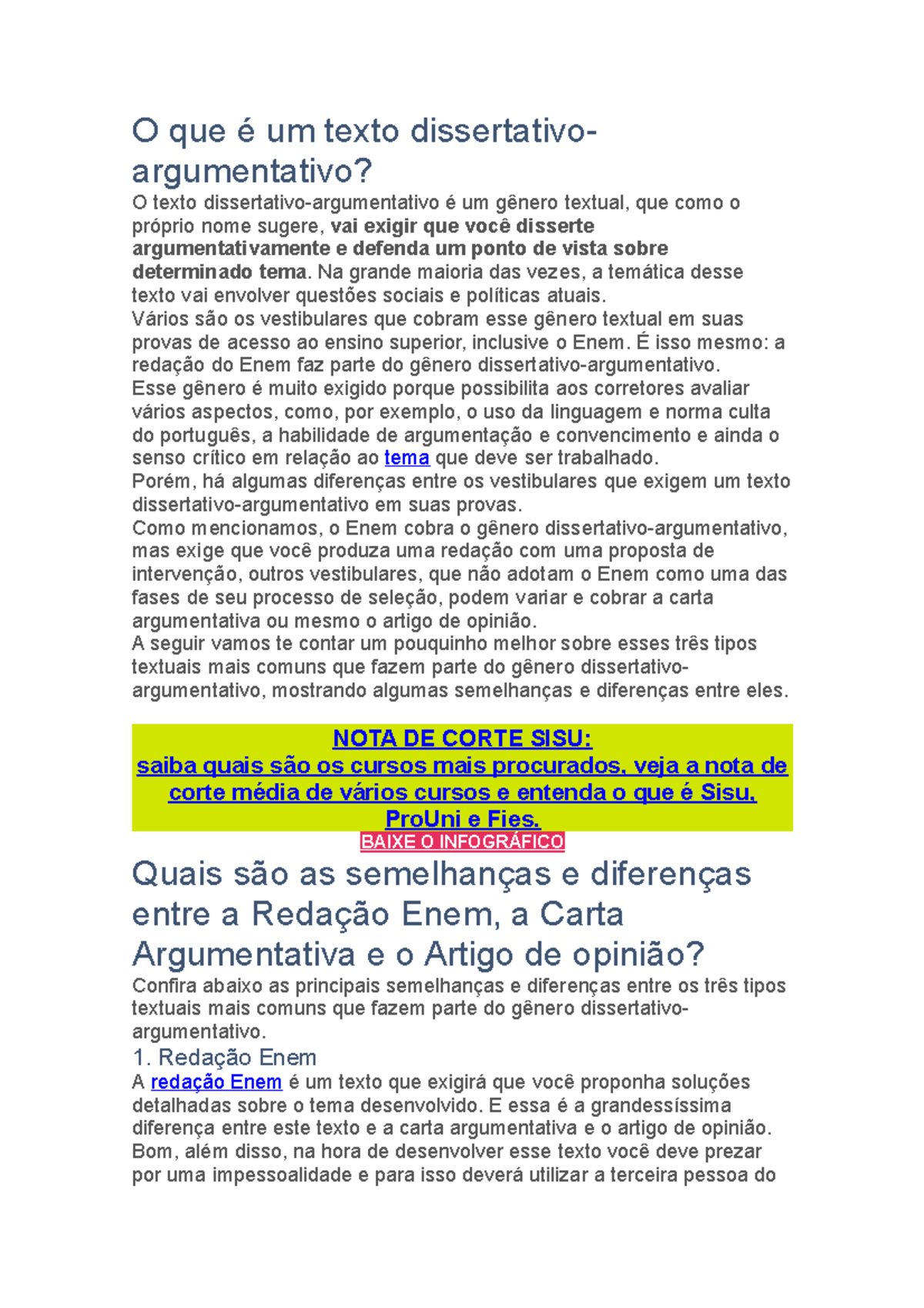 5 ideias de títulos:
1. Desvendando a Estrutura da Redação Dissertativo-Argumentativa do Enem
2. Guia Completo: Como Construir uma Proposta de Intervenção Nota 1000
3. Os 5 Pilares da Redação do Enem: O Que os Corretores Avaliam
4. Repertório Curinga: Como Usar Conhecimentos Gerais na Sua Redação
5. Erros Comuns na Redação do Enem e Como Evitá-los