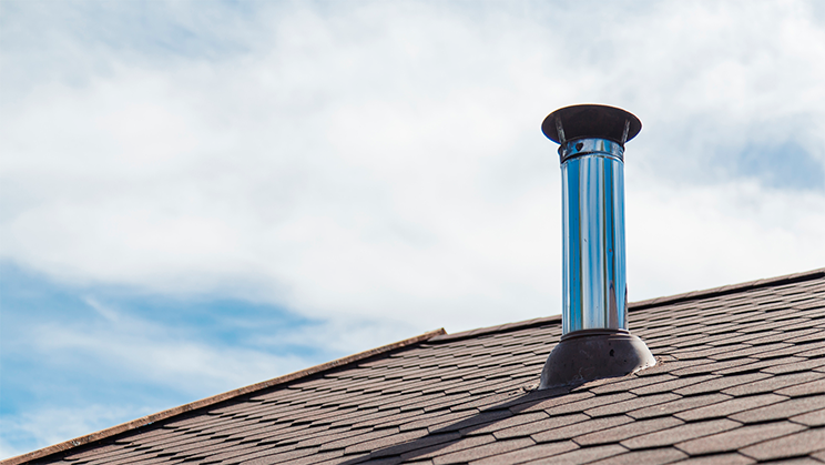 uma chaminé para churrasqueira