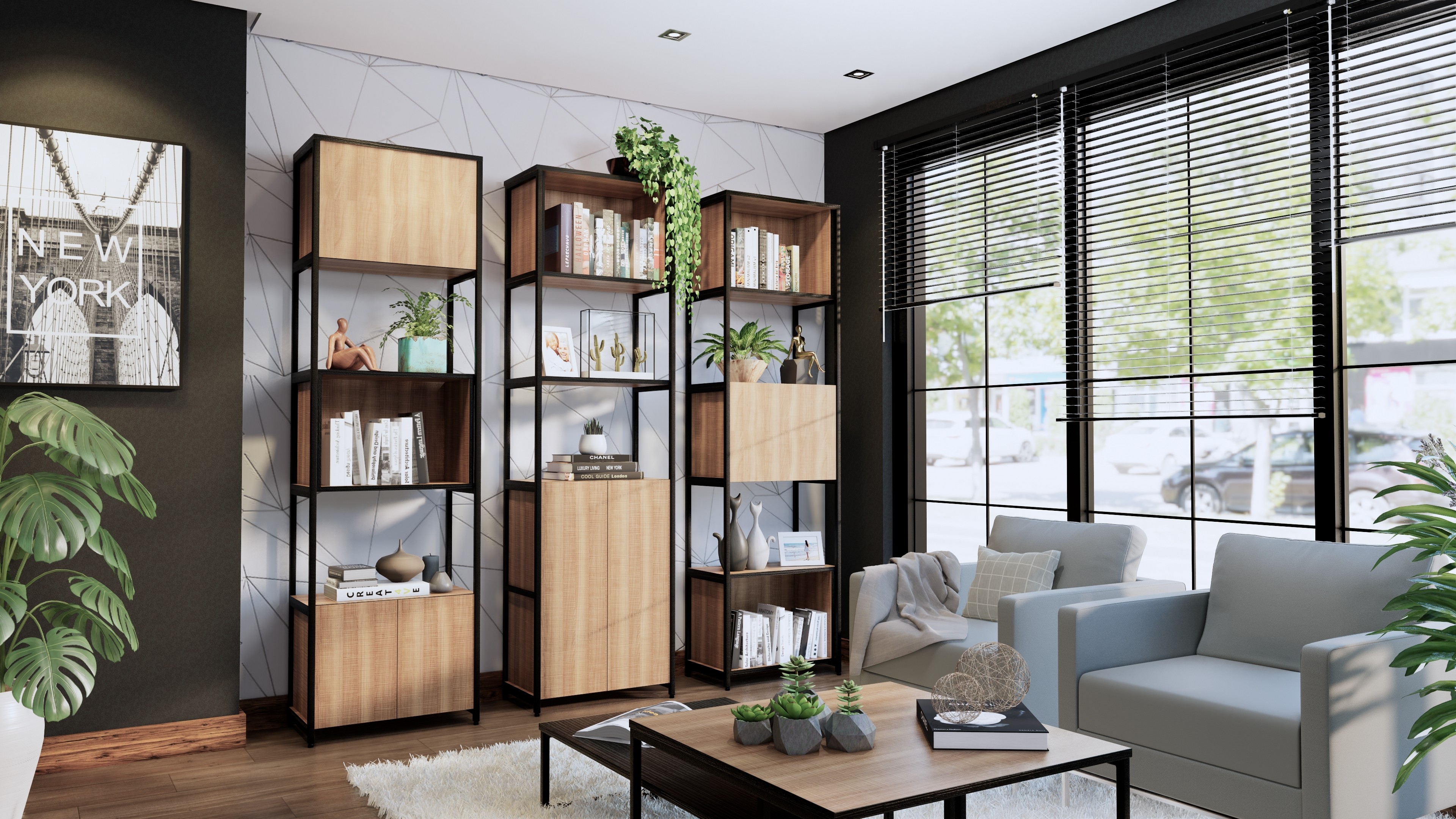 Estilo Industrial ou Clássico? Descubra a Estante com Nichos Perfeita para Você