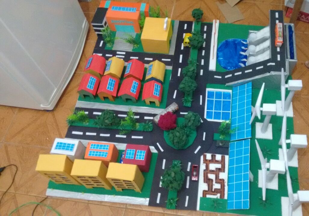 ideias maquete cidade com energia para feira de ciências